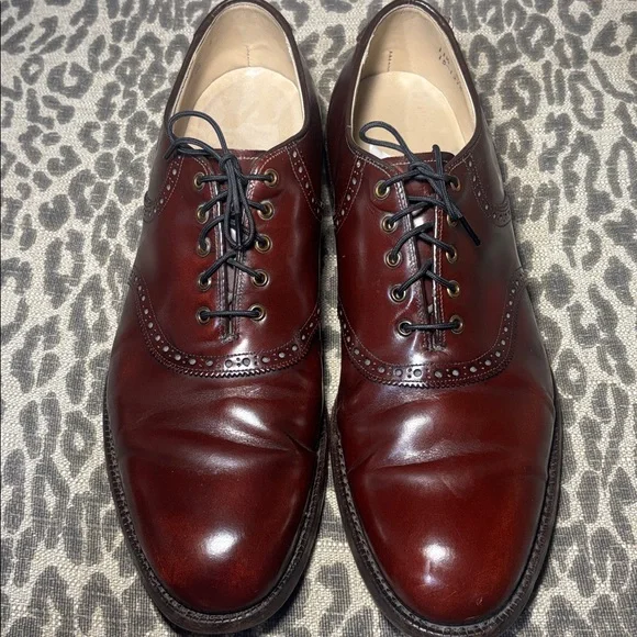 Johnston & Murphy Heritage Oxblood brown leather oxfords made in USA men’s 11.5